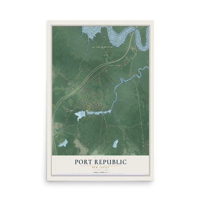 Port Republic, New Jersey map print, 12" x 18" Archival Matte Print mockup