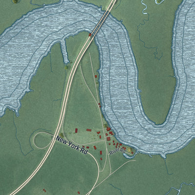 Close-up 1 of the Port Republic, New Jersey map artwork