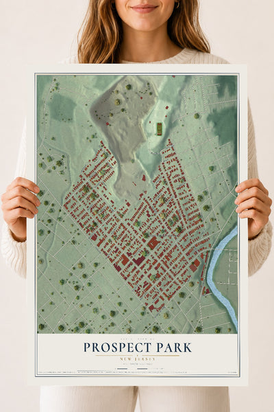 Prospect Park, New Jersey map print, 18" x 24" Archival Matte Print mockup