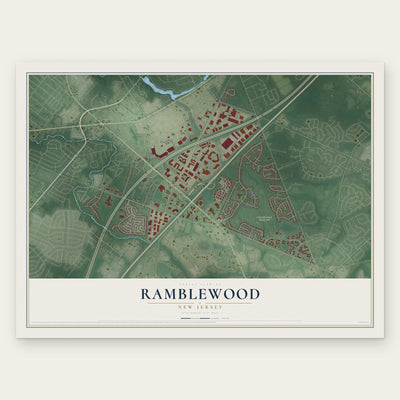 Ramblewood, New Jersey map print, the full design