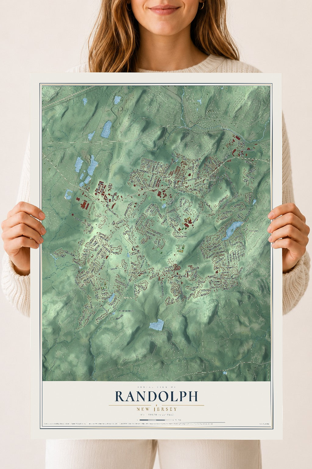 Randolph, New Jersey map print, 18" x 24" Archival Matte Print mockup