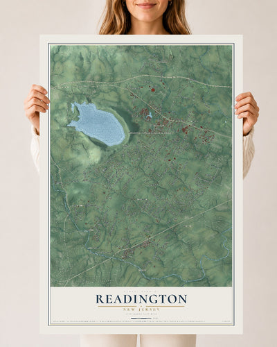 Readington, New Jersey map print, 24" x 36" Archival Matte Print mockup