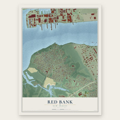 Red Bank, Gloucester County, New Jersey map print, the full design