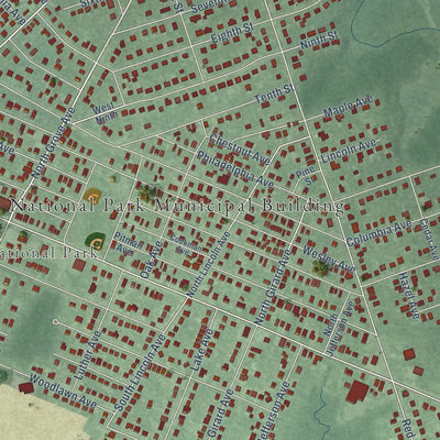 Close-up of the map of Red Bank, Gloucester County, New Jersey print showing street and building detail