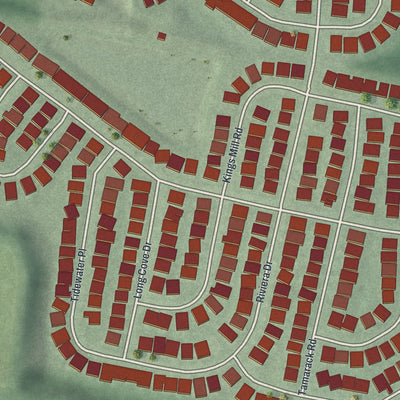 Close-up of the map of Regency at Monroe, New Jersey print showing street and building detail
