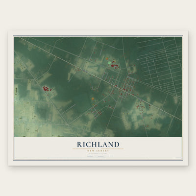 Richland, New Jersey map print, the full design
