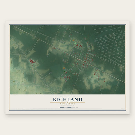Richland, New Jersey map print, the full design