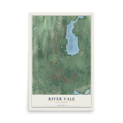 Map of River Vale, New Jersey, 12 x 18 inch unframed archival matte print