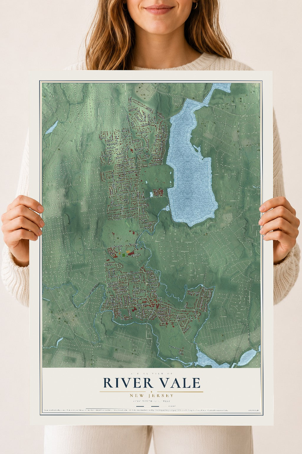 Map of River Vale, New Jersey, 18 x 24 inch unframed archival matte print