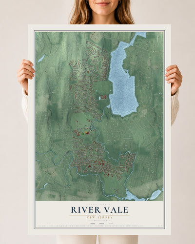 Map of River Vale, New Jersey, 24 x 36 inch unframed archival matte print