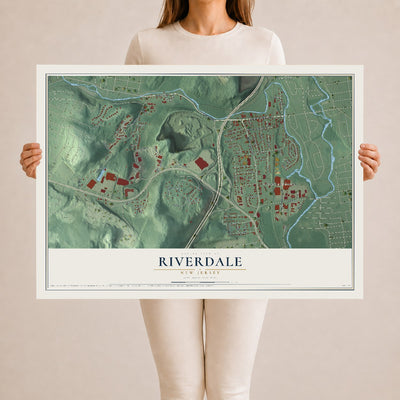 Riverdale, New Jersey map print, 24" x 36" Archival Matte Print mockup