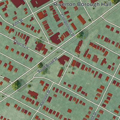 Close-up 1 of the Riverton, New Jersey map artwork