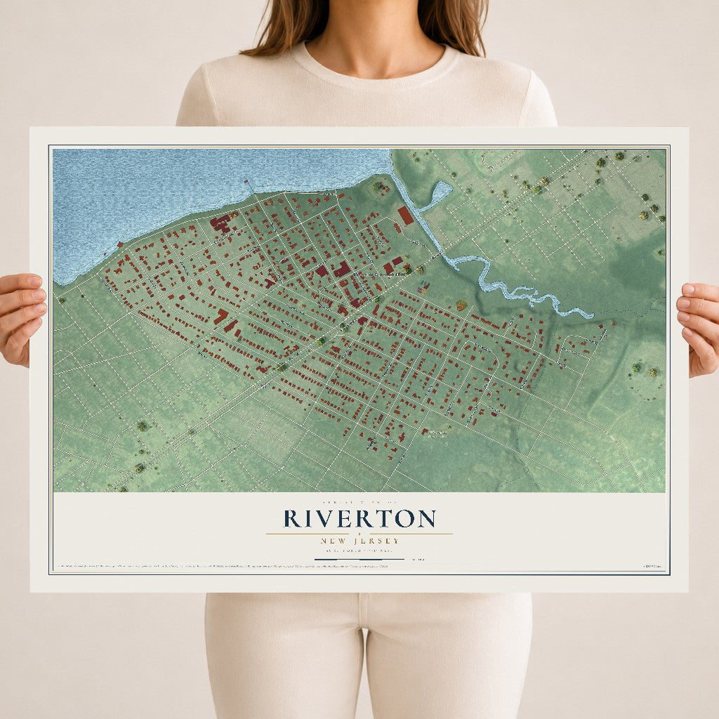 Riverton, New Jersey map print, 18" x 24" Archival Matte Print mockup