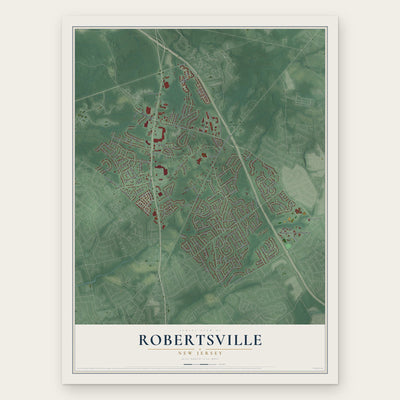 Robertsville, New Jersey map print, the full design