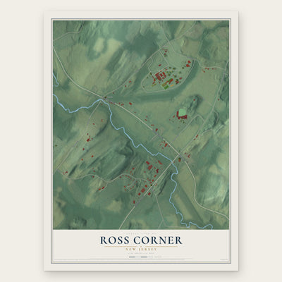 Ross Corner, New Jersey map print, the full design