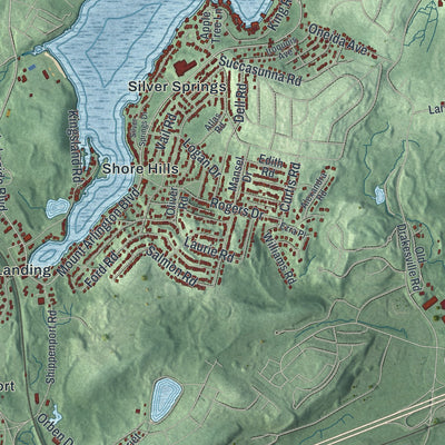 Close-up 1 of the Roxbury, New Jersey map artwork