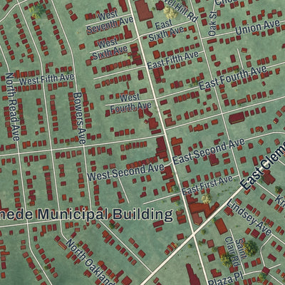 Close-up 1 of the Runnemede, New Jersey map artwork