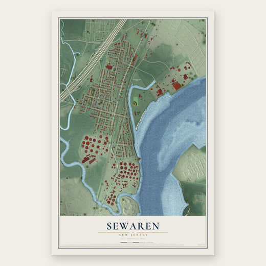 Sewaren, New Jersey map print, the full design