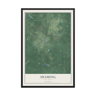 Map of Shamong, New Jersey, 12 x 18 inch print in a black wood frame