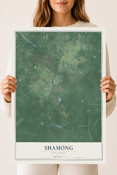 Map of Shamong, New Jersey, 18 x 24 inch unframed archival matte print
