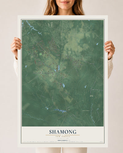 Map of Shamong, New Jersey, 24 x 36 inch unframed archival matte print