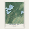 Sheppards Mill, New Jersey map print, the full design