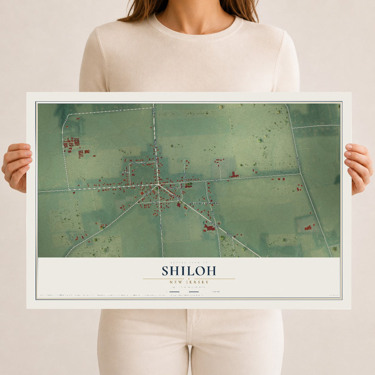 Shiloh, New Jersey map print, 12" x 18" Archival Matte Print mockup