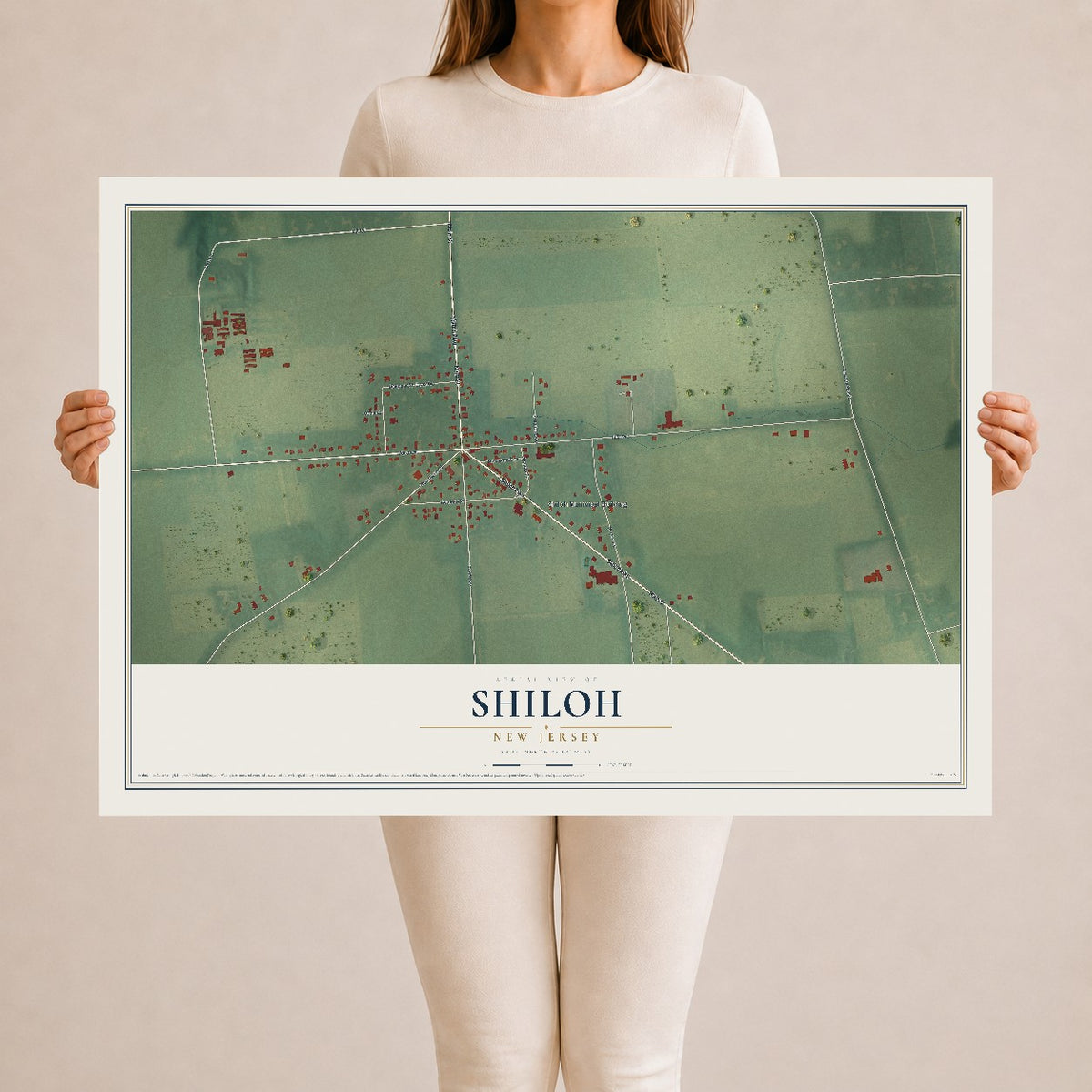 Shiloh, New Jersey map print, 24" x 36" Archival Matte Print mockup