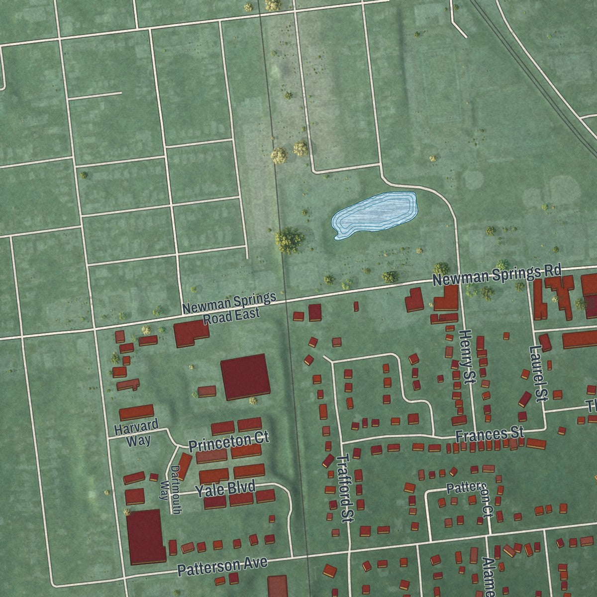 Close-up 1 of the Borough of Shrewsbury, New Jersey map artwork