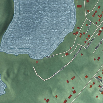 Close-up of the map of Silver Lake, Warren County, New Jersey print showing street and building detail