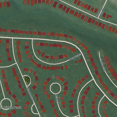 Close-up of the map of Silver Ridge, New Jersey print showing street and building detail