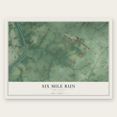 Six Mile Run, New Jersey map print, the full design