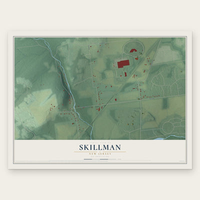 Skillman, New Jersey map print, the full design