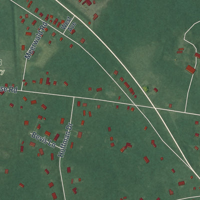 Close-up of the map of South Dennis, New Jersey print showing street and building detail