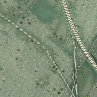 Close-up 2 of the South Hackensack, New Jersey map artwork