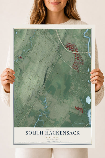 South Hackensack, New Jersey map print, 18" x 24" Archival Matte Print mockup