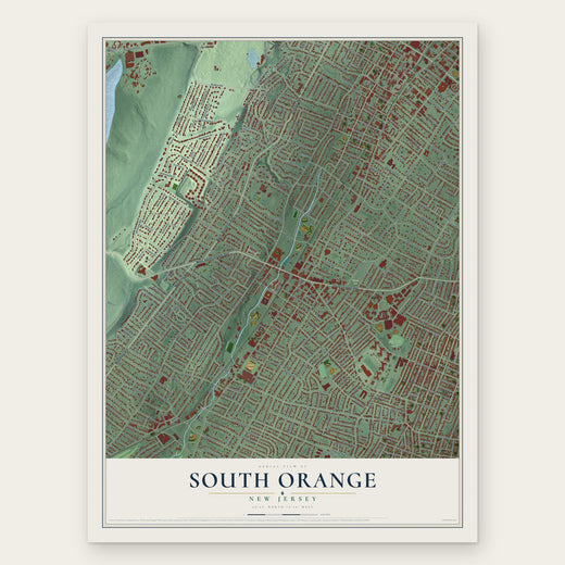South Orange, New Jersey map print, the full design