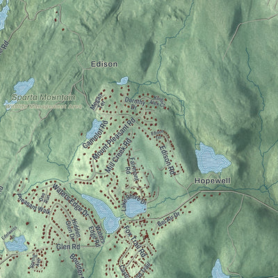 Close-up 2 of the Sparta, New Jersey map artwork