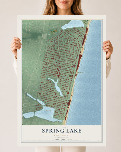 Spring Lake, New Jersey map print, 24" x 36" Archival Matte Print mockup