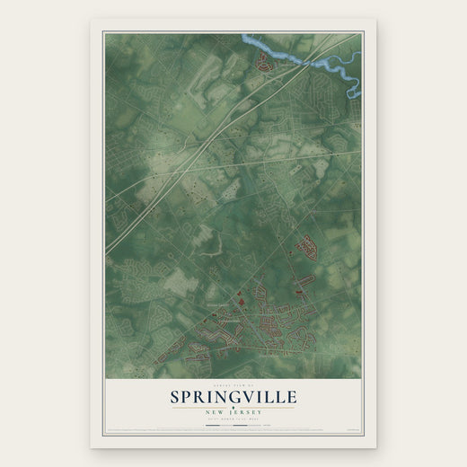 Springville, New Jersey map print, the full design