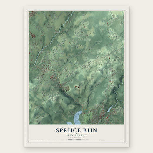 Spruce Run, New Jersey map print, the full design