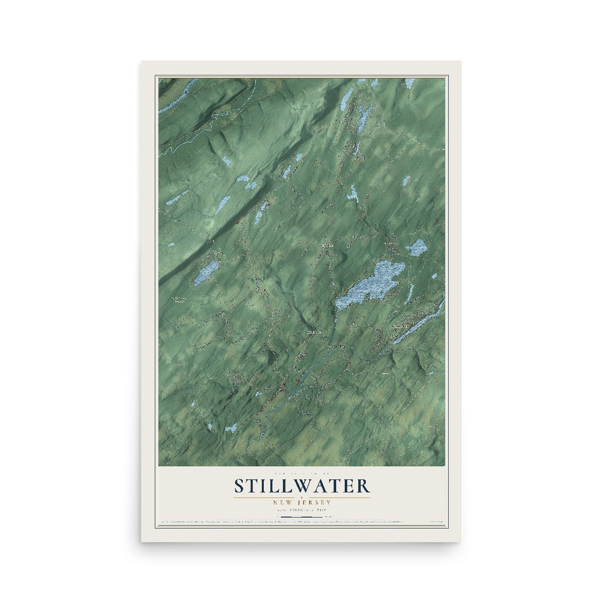 Stillwater, New Jersey map print, 12" x 18" Archival Matte Print mockup