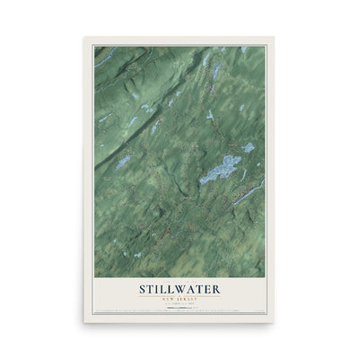 Stillwater, New Jersey map print, 12" x 18" Archival Matte Print mockup