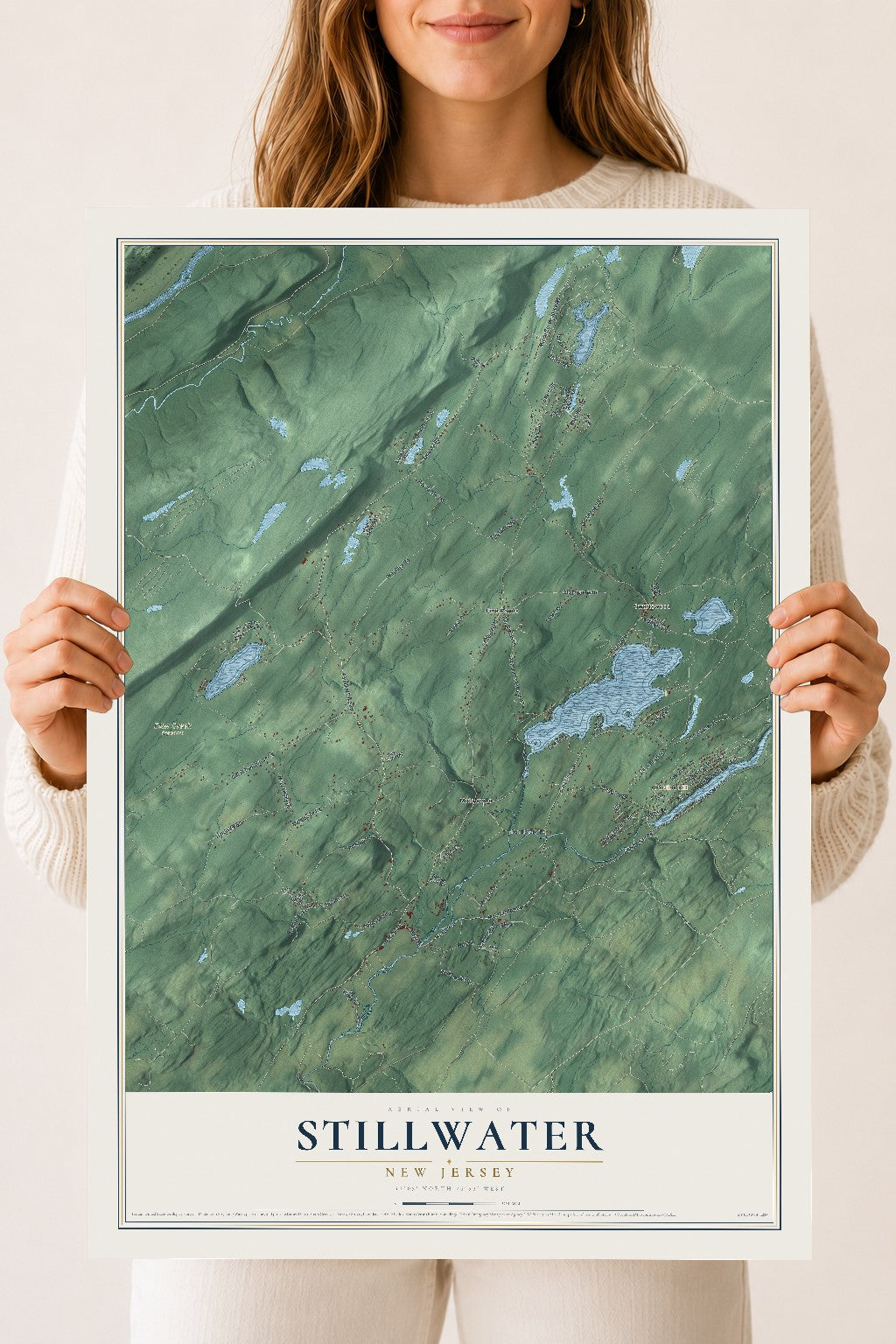 Stillwater, New Jersey map print, 18" x 24" Archival Matte Print mockup
