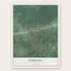 Stirling, New Jersey map print, the full design