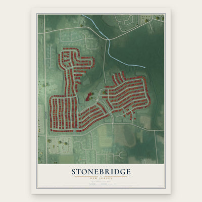 Stonebridge, New Jersey map print, the full design