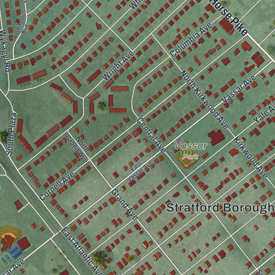 Close-up 1 of the Stratford, New Jersey map artwork
