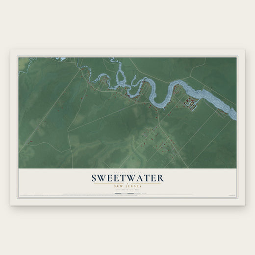 Sweetwater, New Jersey map print, the full design