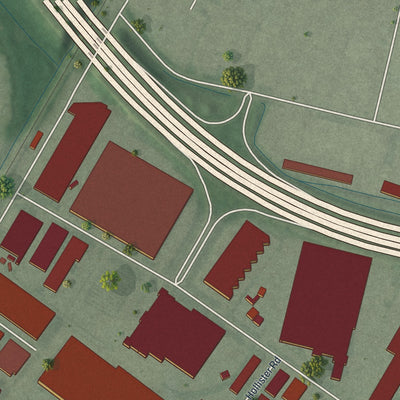 Close-up 2 of the Teterboro, New Jersey map artwork