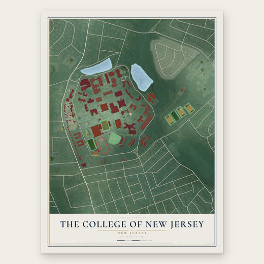 The College of New Jersey, New Jersey map print, the full design